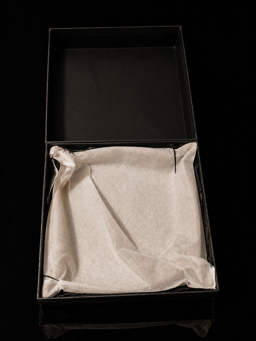 ZOWASHA unboxing — matte black rigid gift box with white dust bag and black shredded paper